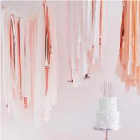 Blush and Rose Gold Streamer Ceiling Decoration