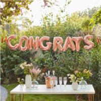 Congrats Rose Gold Congratulations Balloon Bunting