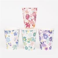 Flowers paper cups