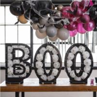 Black Boo Balloon Mosaic with Webs