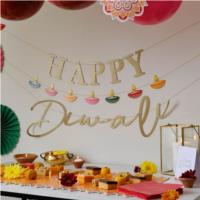 Gold Happy Diwali Bunting