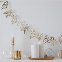 Gold Delicate Holly Garland