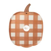 Gingham Pumpkin Plates