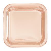 Foil Rose Gold Square Small Plates