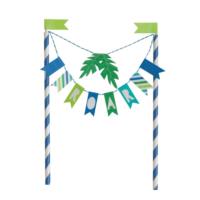 Blue & Green Dinosaur Bunting Cake Topper