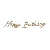 Gold Glitter Happy Birthday Garland