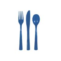 18 Asst Cutlery Royal Blue