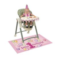 1st Birthday - Pink High Chair Kit
