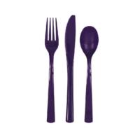 18 ASSORTED CUTLERY DEEP PURPLE