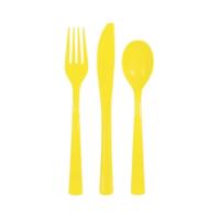 18 ASSORTED CUTLERY NEON YELLOW