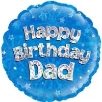 Happy Birthday Dad Blue Balloon - 18