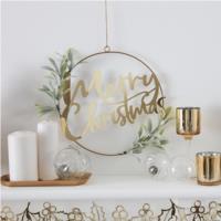 Gold Glitter Foliage Wreath