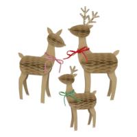 Honeycomb Reindeer Family