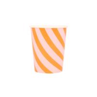 Pink & Orange Stripy Cups