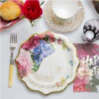 Vintage Floral Paper Plates - 12 pack