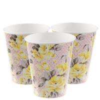 Yellow & Pink Floral Cups - 8 pack