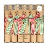 Gingham Bow Reindeer Crackers