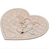 Boho Wooden Heart Jigsaw Guestbook