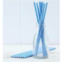 Paper Straws Chevron Blue
