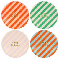 Stripe Happy Birthday Dinner Plates