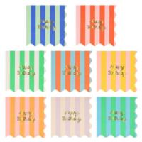 Stripe Happy Birthday Large Napkins