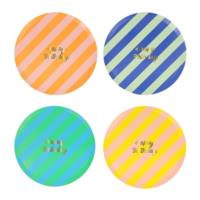 Stripe Happy Birthday Side Plates