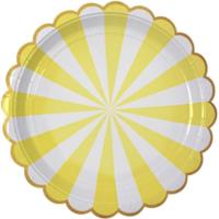 Toot Sweet Yellow Striped Plates Large