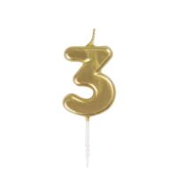 Gold Number Candle 3