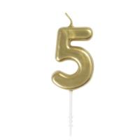 Gold Number Candle 5