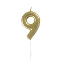Gold Number Candle 9