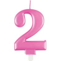 Met Pink Number 2 Birthday Candle