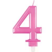 Met Pink Number 4 Birthday Candle