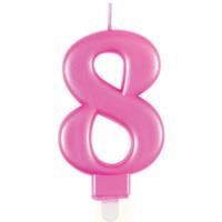 Met Pink Number 8 Birthday Candle