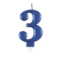 Met Blue Number 3 Birthday Candle
