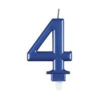 Met Blue Number 4 Birthday Candle