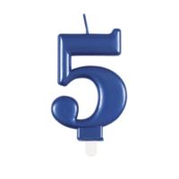 Met Blue Number 5 Birthday Candle