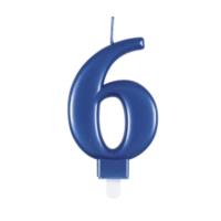Met Blue Number 6 Birthday Candle