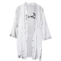 White Embroidered Bride Dressing Gown