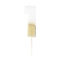 Gold Ombre 1 Number Birthday Candle