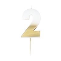 Gold Ombre 2 Number Birthday Candle