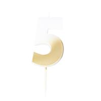 Gold Ombre 5 Number Birthday Candle