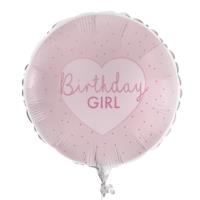 Pink Birthday Girl Birthday Balloon