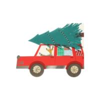 Driving Reindeer Napkins