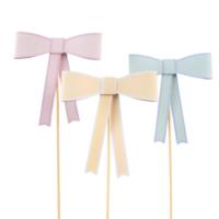 Pastel Bow Cake Toppers