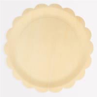 Large Wooden Scalloped Plates