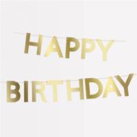 Gold Scallop Happy Birthday Garland 