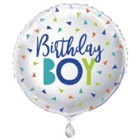 Confetti Round Birthday Boy Foil Balloon 18