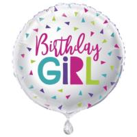 Confetti Round Birthday Girl Foil Balloon 18