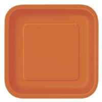 Pumpkin Orange Square Plates 7