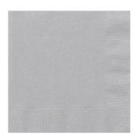 Silver Beverage Napkins - Pack of 20